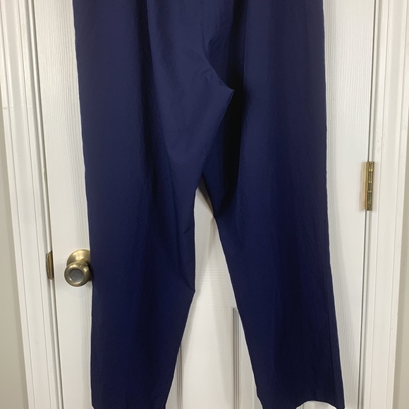 Navy blue pants with pockets and elastic waistband. No tag feels like nylon - Picture 5 of 5